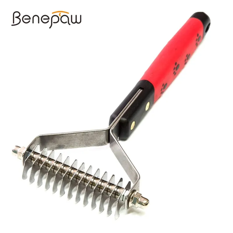 Combs Benepaw Professional Stainless Steel Double Wide Coat Rake Pet Dematting Comb For Dogs Cats Detangling Removing Knots Grooming
