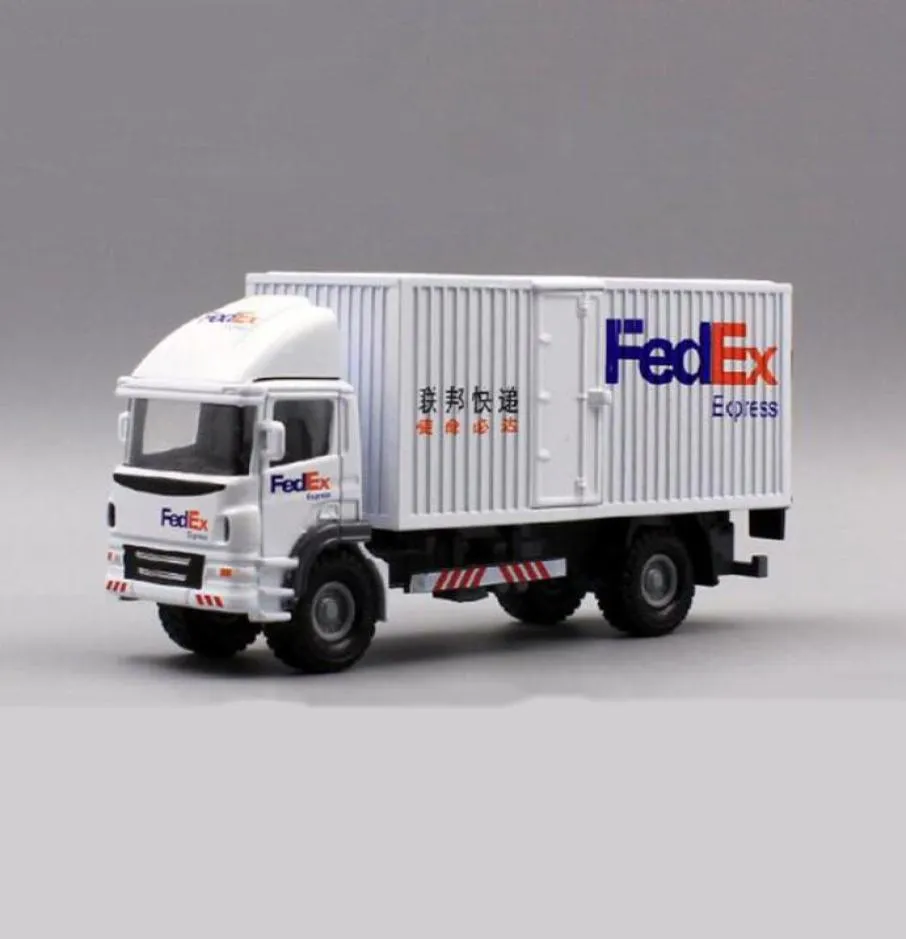 160 Scale Toy Car Metal Alloy Commerical Vehicle Express FedEx Van Diecasts Cargo Truck Model Toys F Children Collection LJ2009306074690