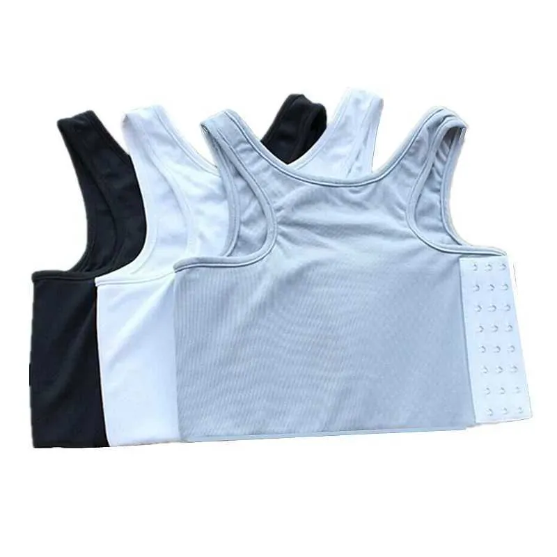 Kvinnors tankar Camis S-4XL Stark bandage Kort tät bh-topp för lesbisk roll som spelar Bustier Shaper Chest Bonding Transboy Tank Top 24326