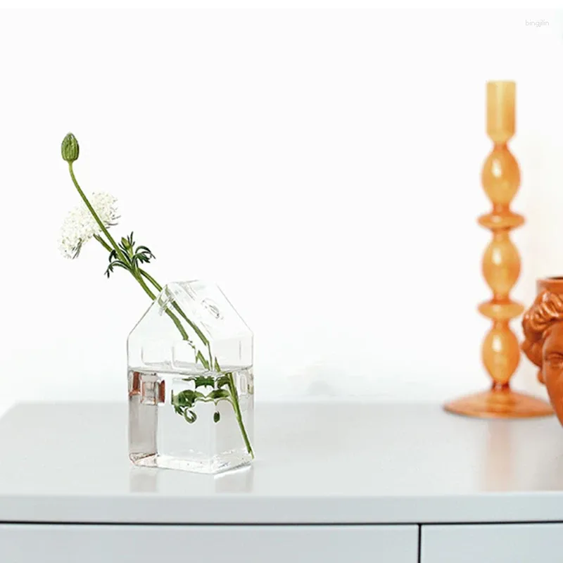 Вазы ручной работы из прозрачного стекла ваза для цветов для дома и свадьбы в помещении и на открытом воздухе украшения стола декоративные прозрачные