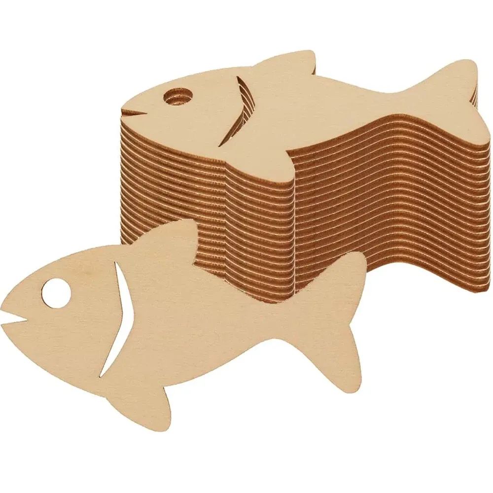 Artisanat 20pcs Fish en bois Animaux de mer