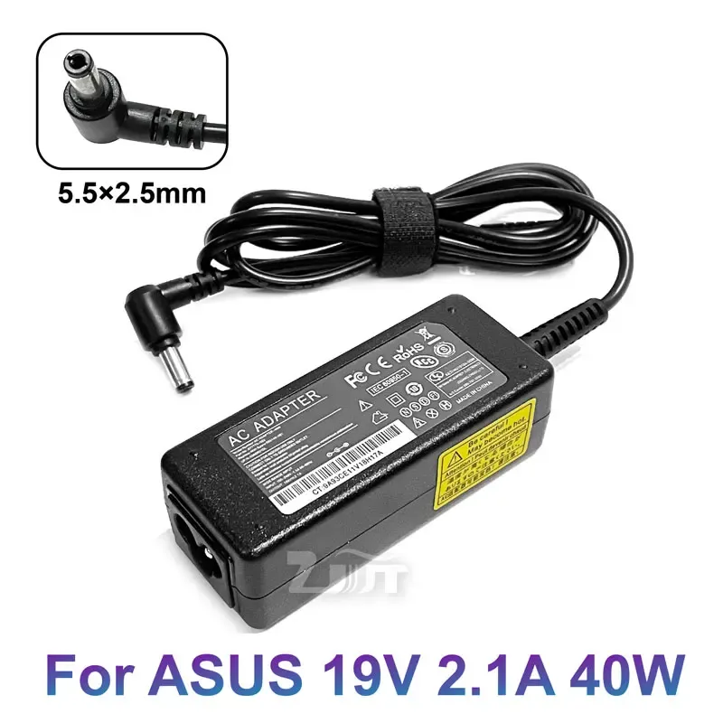 ADAPTER 19V 2.1A 40W 5.5*2,5 mm Adapter Strömförsörjningsladdare för ASUS LCD Monitor ML239H MS202D VX229NW VX238 VC239N MS246H ADP40PH AB