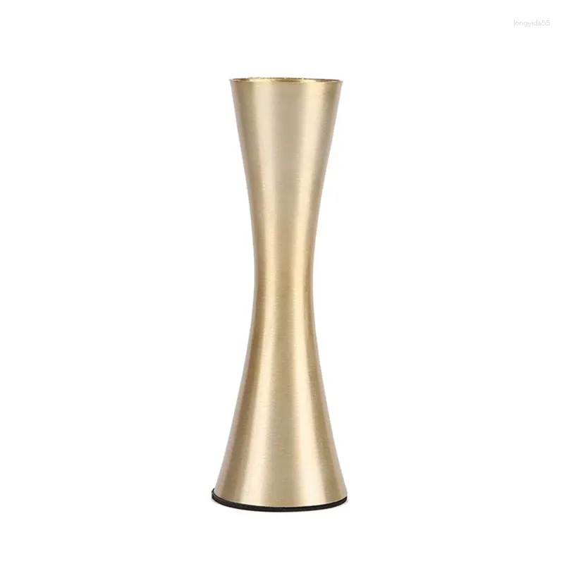 Vasen Nordische Metallvase Gold dünner Blumenarrangementbehälter