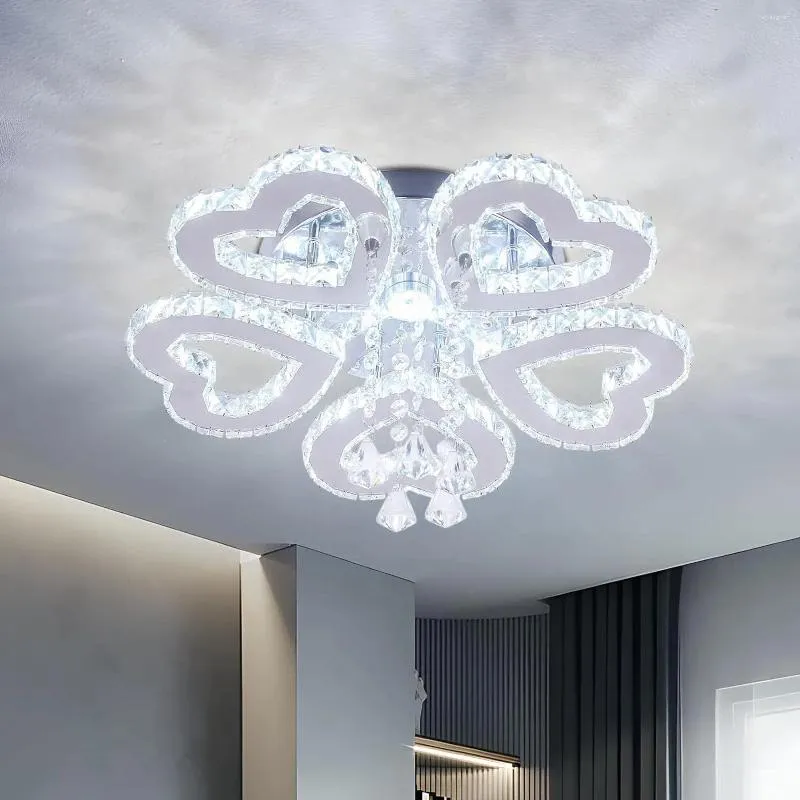 Plafonniers FRIXCHUR Lustre moderne Lampe d'éclairage LED Cristal pour salon Chambre à coucher