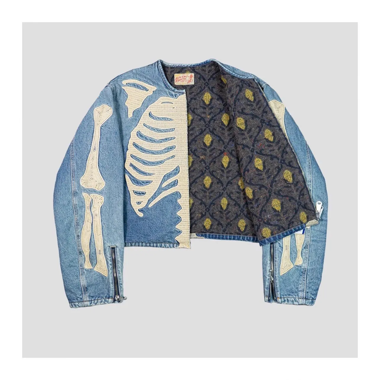 Double-Sided Denim Jacket with Embroidery - Heavy Industry