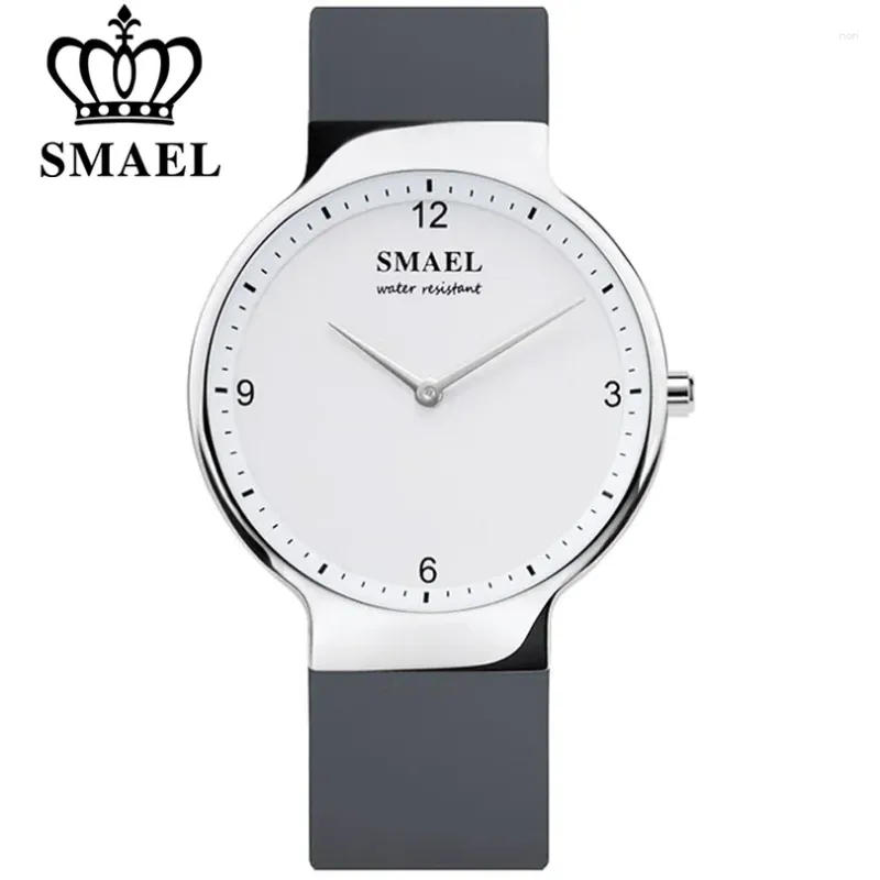 Montres-bracelets SMAEL Femmes Robe Montres De Luxe Couple Montre Hommes Date Étanche Femmes Bracelet En Cuir Quartz Analogique Silicone Montre-Bracelet Amoureux