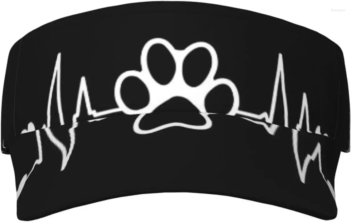 Ball Caps Sport Sun Visor Hat Dog Print Heartbeat Breathable Cap For Hiking Beach