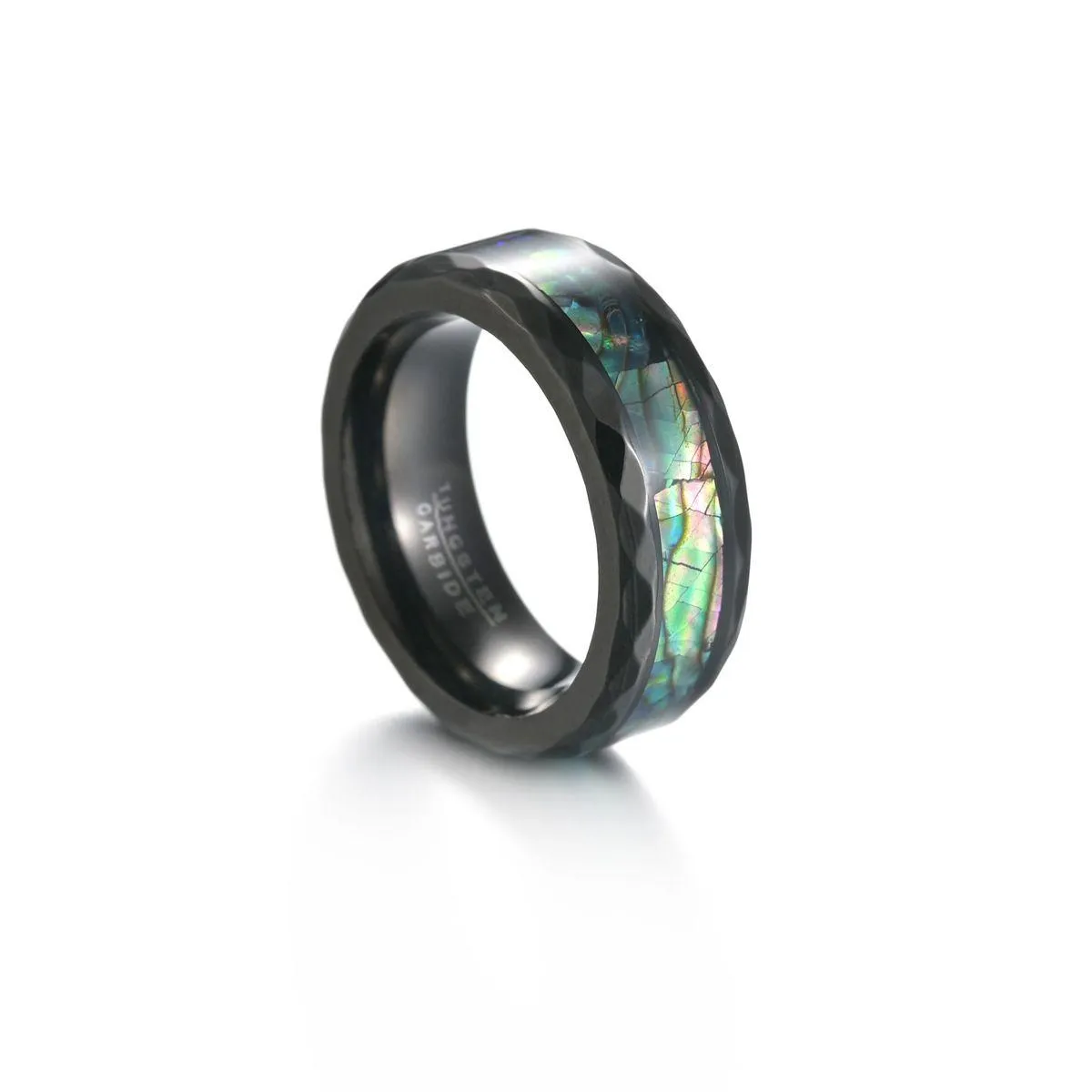 Bandringen Ruitrandrand Zwart Rose Goud Tungsten Stalen Ring Mode Heren Trouwringen Voor Mannen Sieraden Drop Levering Ottqz