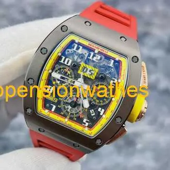 RM Montre-bracelet Richardmills Montres de luxe RM011AO RG Badminton Elite Li Zongwei Marron Jaune Couleur Automatique Machines Montre FNGZ