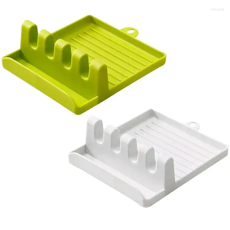 Repose-cuillère de rangement de cuisine, pour dessus de cuisinière, ustensile Durable avec tampon d'égouttage, organisateur pratique, outils de support de cuisine