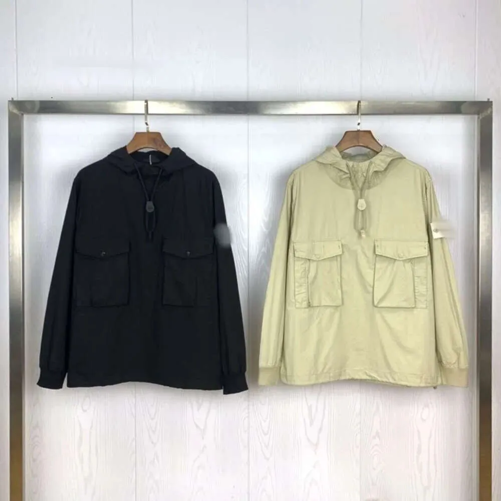 Stoneislands jaqueta série fantasma bolso pulôver jaqueta com capuz casaco de pedra masculino e feminino