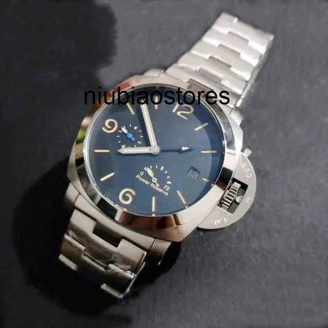 Luksusowy zegarek klasyczny mężczyźni automatyczny mechaniczny szafir ze stali nierdzewnej brązowa skórzana zasilanie rezerwat Reserve Lumininpanery Watch Liu 7RZ6