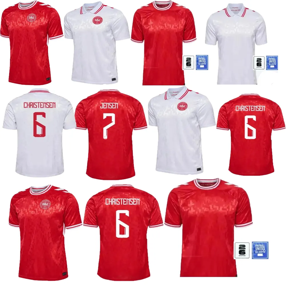 2024 25 Danii gorąca wyprzedaż koszulki piłkarskie Eriksen Home Red Away White 24 25 Hojbjerg Christensen Skov Olsen Braithwaite Dolberg Top Qual Football Shirts