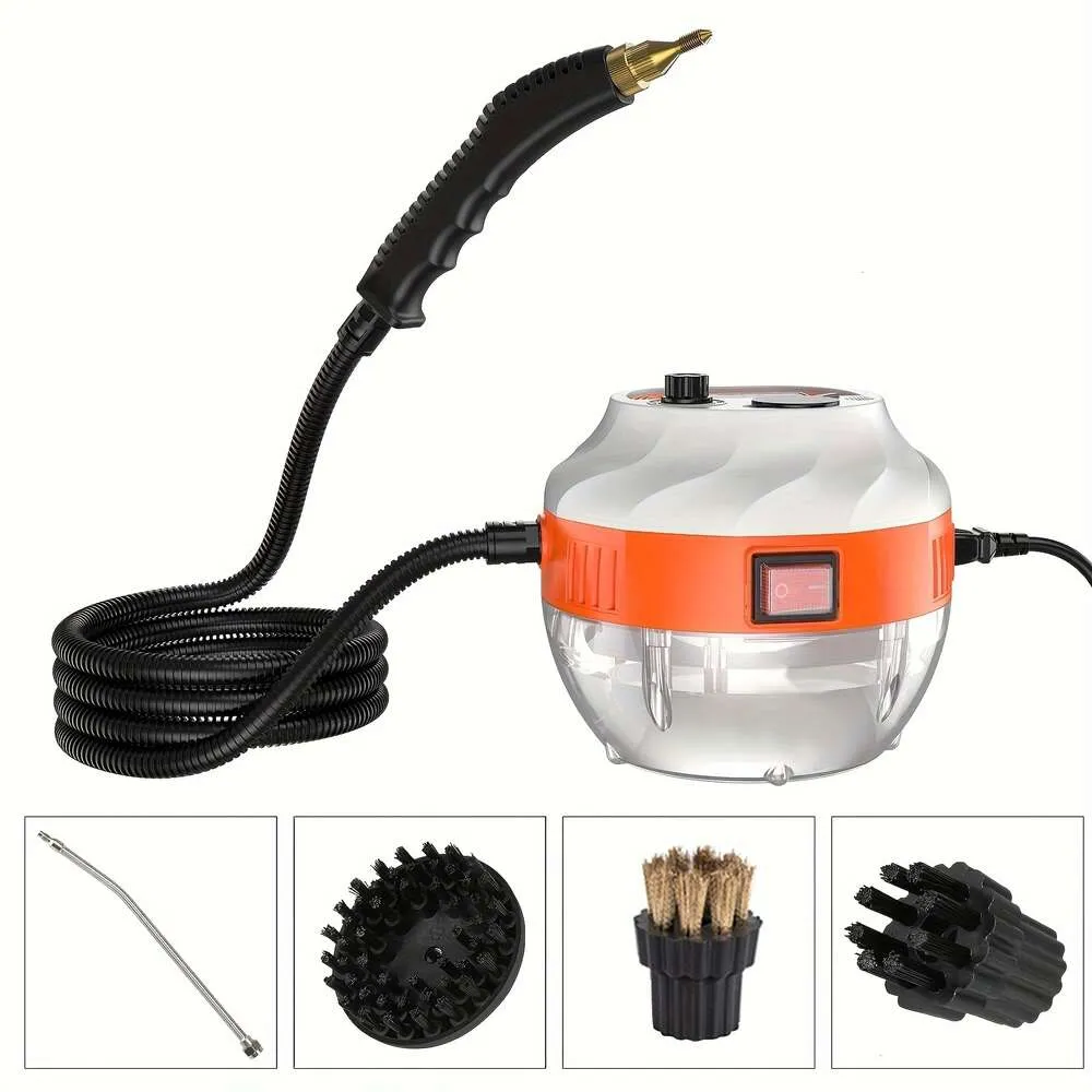 Nettoyeur à main portable 2500 W, machine de nettoyage à vapeur sous pression à haute température avec têtes de brosse pour meubles de cuisine, salle de bain (prise américaine)