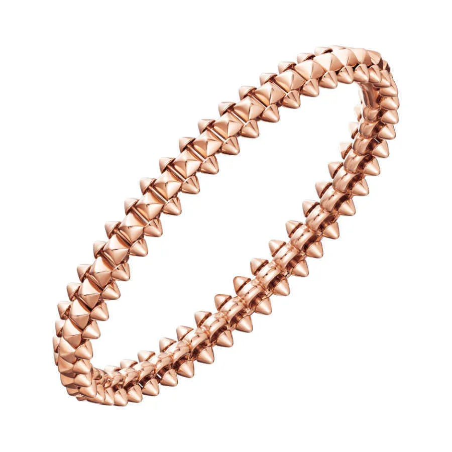 Top luxury fine designer jewelry Kajia Bullet plated 18k rose gold willow nail bracelet fashionable and versatile light luxury bracelet Original 1to1 With Real Logo