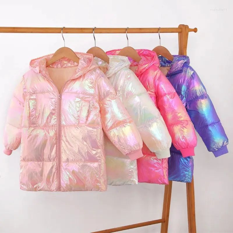 Casaco para baixo crianças jaqueta de inverno roupas menina quente à prova dwaterproof água com capuz longo casacos de algodão para crianças outerwear parka roupas For5-14