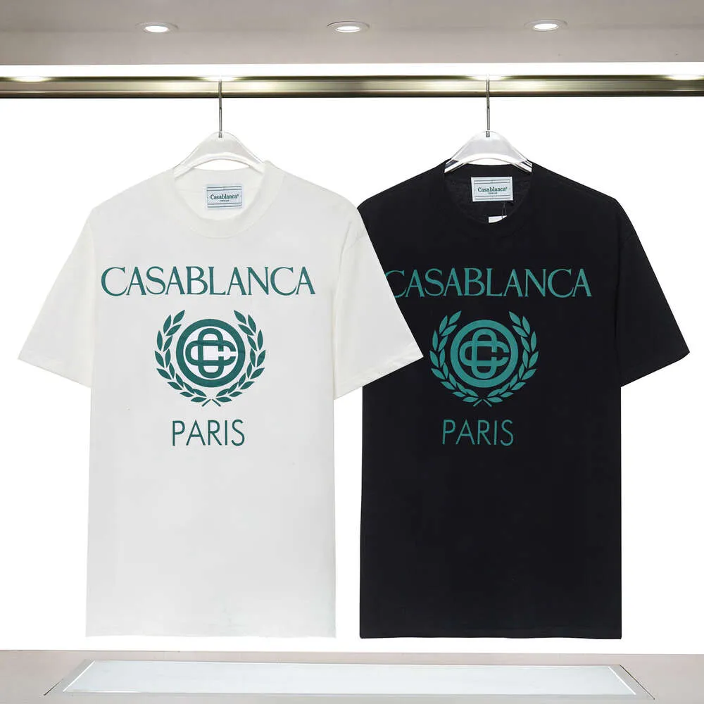 Polo Casa Blanca Mens T-shirt Autumn/Winter New American Fashion Märke Mens Pure Cotton Double Garn Short Sleeved T-shirt Y1Y8
