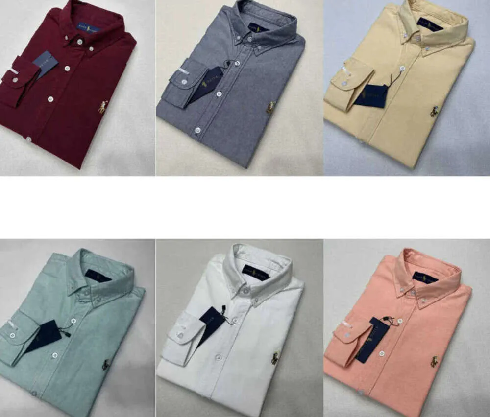 Fashion S Polo Mens Casual Long Sleeve Spring and Autumn Business Cotton Oxford non Iron Slim Slip Shirt Formale High Leeve Pring Lim 9JHS