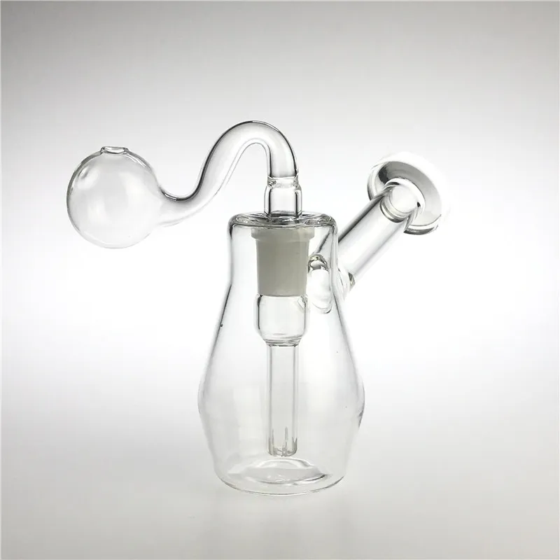 4,3-Zoll-Ölbrenner-Rauchbong mit 14-mm-Innengewinde, 5 Schlitze, diffuses Downstem-Wasserbong-Recycler-Glasbongs zum Rauchen mit 2-teiligem Ölbrennerrohr