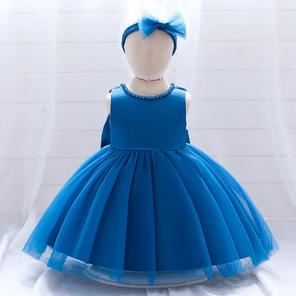 Bellezza Blu reale Nero Gioiello Perle Abiti da compleanno/festa per ragazze Abiti da spettacolo per ragazze Abiti da cerimonia per ragazze Ragazze Gonne per tutti i giorni Abbigliamento per bambini SZ 2-10 D327234