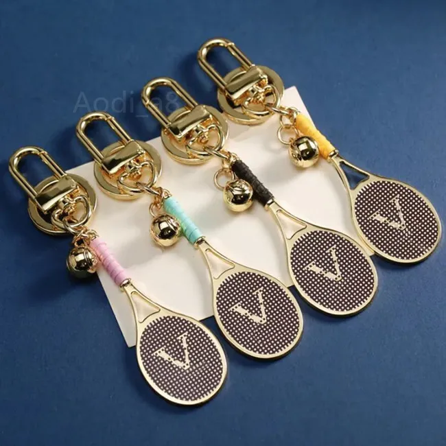 Very Cute tennis racket metal keychains Unisex charm Key Pendant Letter designer key chain Luxury Car key ring for Fashion men women with Original box