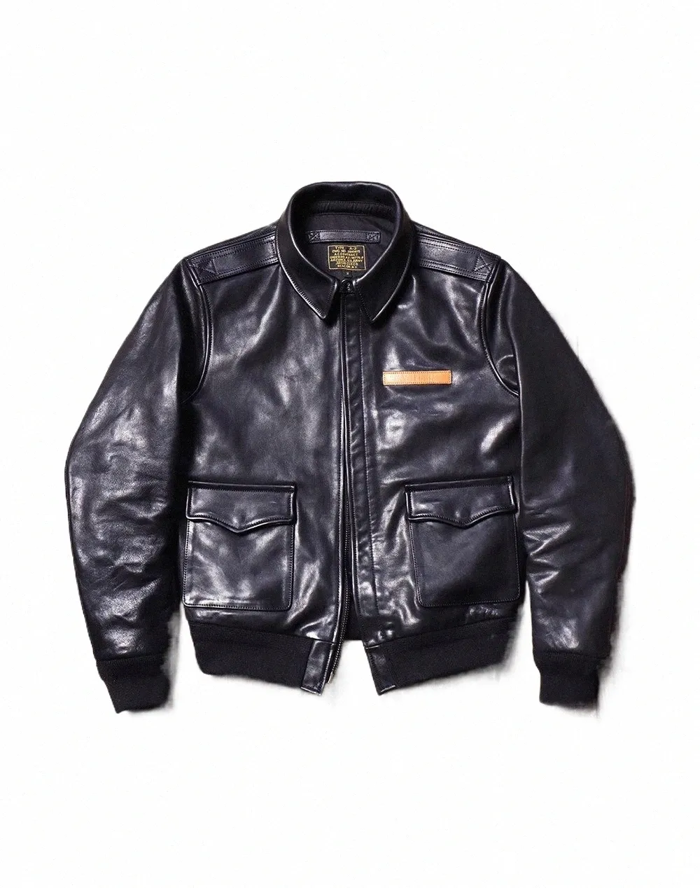 Free Ship! Vintage A2 Bomber Leather Jacket - 1.4mm Cowhide Flight