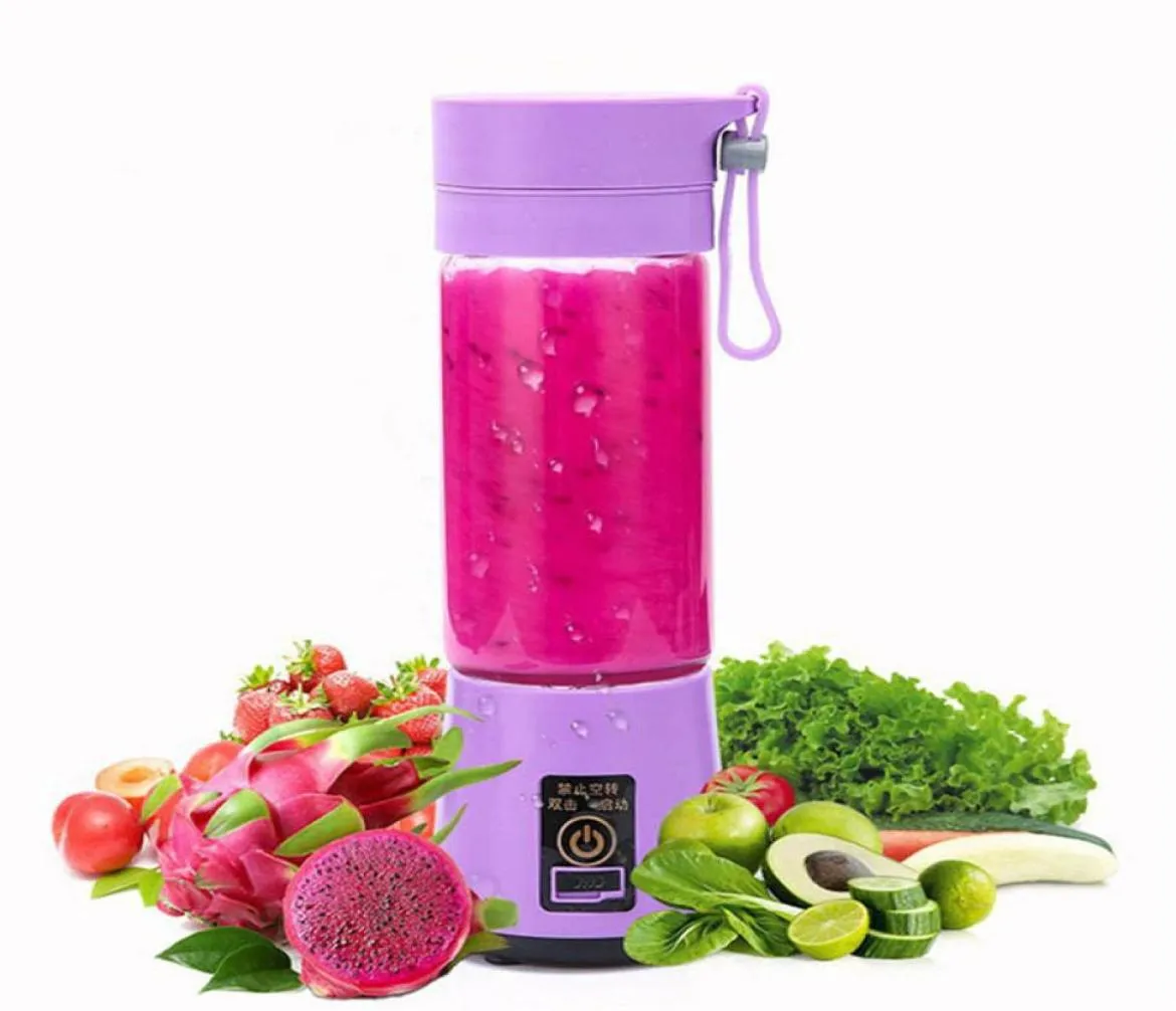 Household 380ml Personal Blender Portable MiniBlender USB Juicer Cups Electric JuicerBottle Fruit Vegetable Tools9002096