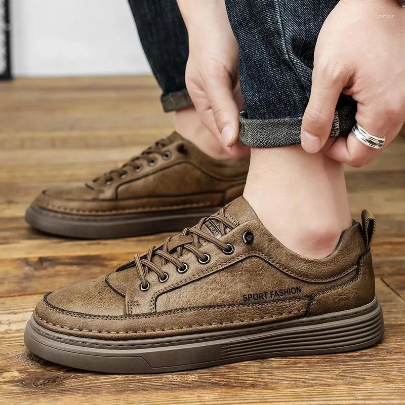 Sapatos casuais de couro masculino rendas até ao ar livre moda conforto macio oxfords feitos à mão tênis diário sapato barco zapatillas de hombre