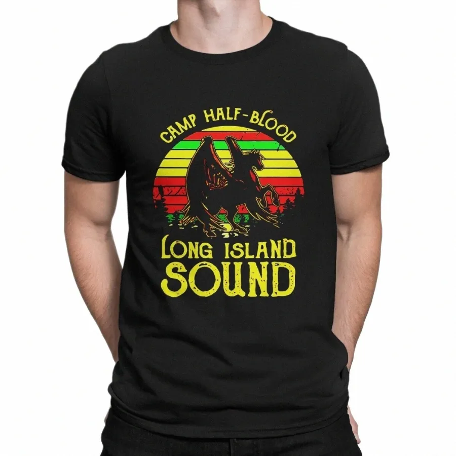 Percy Jacks Najnowszy koszulka dla mężczyzn Vintage Percy Jacks Camp Half Blood LG Island Sound T Shirt V7ri#