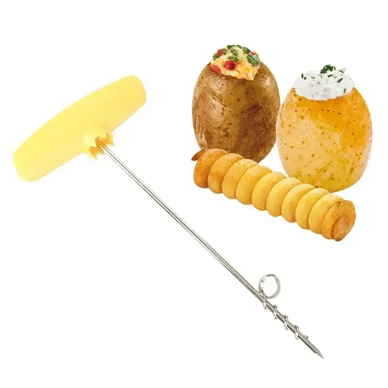 Trancheur de pommes de terre créatif, plateau rotatif pour pommes de terre, trancheur en spirale, poignée de couteau, rouleau de pommes de terre coupé, accessoires de cuisine, outils, nouvelle vente