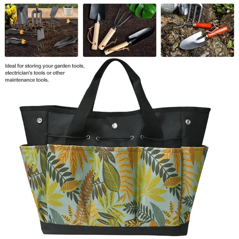 Bolsas de armazenamento Kit de ferramentas de jardim Oxford Fabric w/ multi -pockethandle manualmente organizador de grande capacidade Presente de jardinagem floral