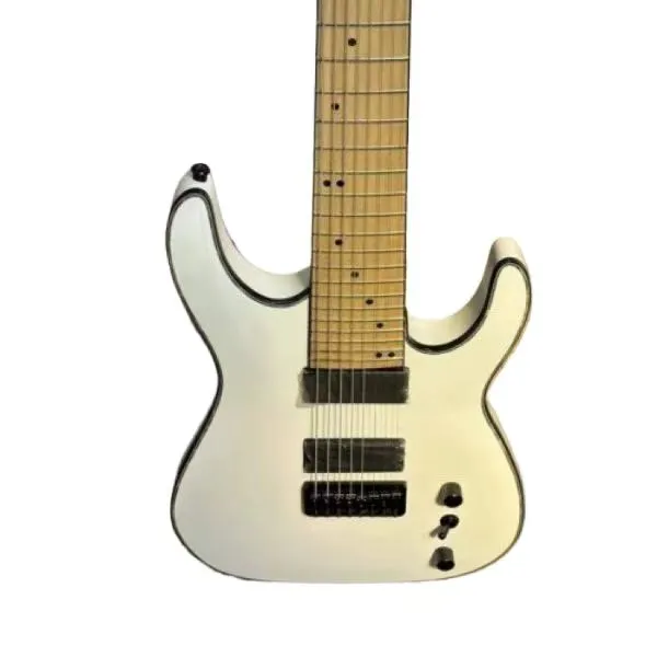 Electric Guitar White 8 Strings Mahogany Wood Body Rosewood Fingerboard Support Costomization Freeshippings