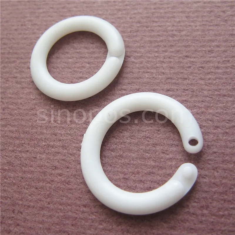 Binari in plastica ad anello diviso, cerchio apribile da 15 mm, anello rotondo per libri, catena di raccolta chiavi per rilegatura di carte fai da te, gancio per poster con clip per raccoglitore