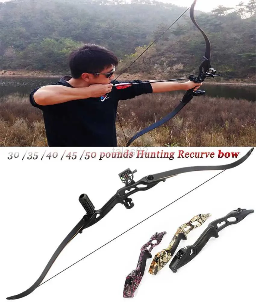 Bow Arrow Hunting Archery Bow F179 56 Inches 30 - 50 Lbs Alloy FPS 170-190 Recurve bow Black / Camo / Purple For Crossbow for shooting yq240327