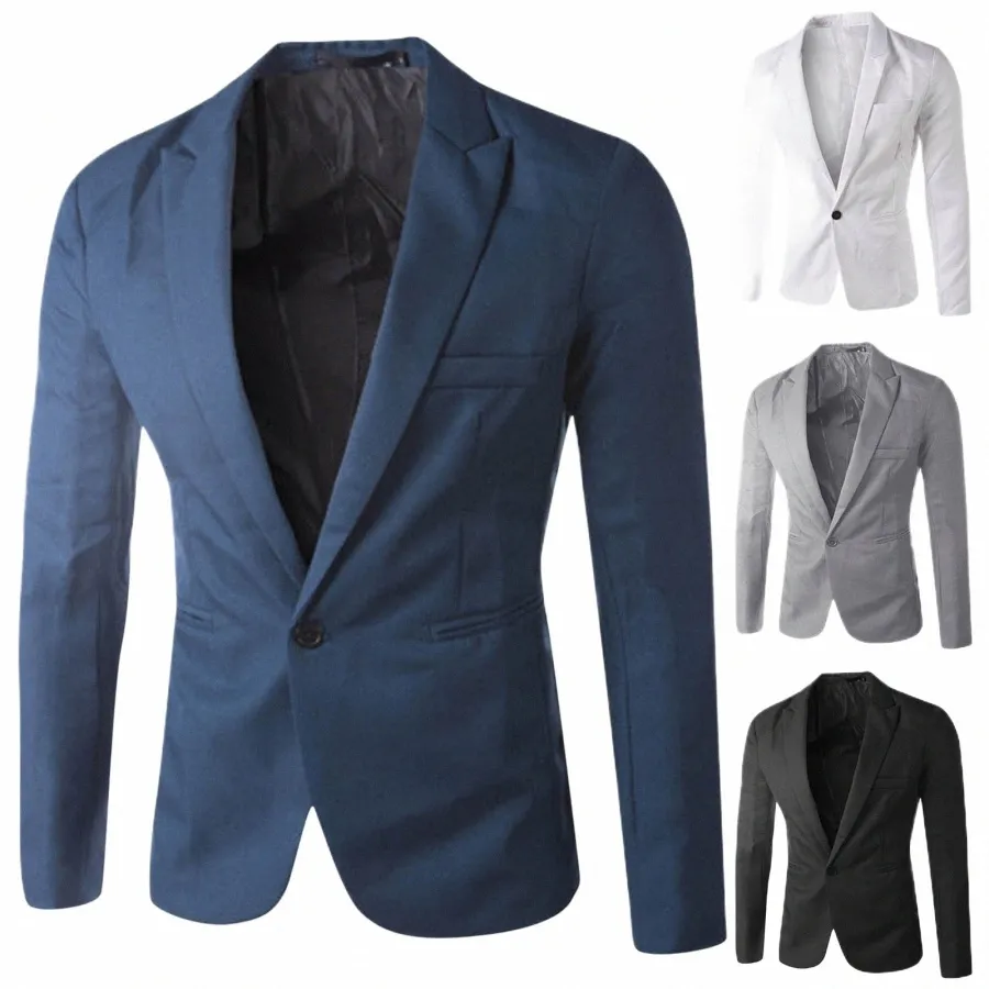 men Blazer Decorative Chest Pocket Solid Color Satin Collar Causal Formal Daily Wedding Men Lg Sleeve One Butt 2023 Office p0kX#