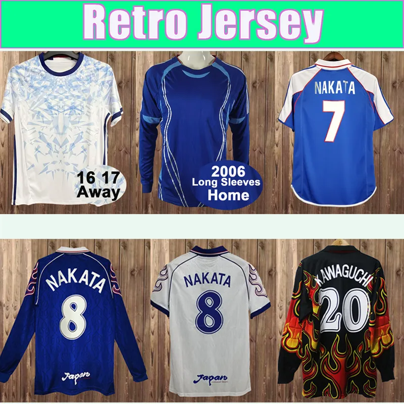 1998 2006 Japan Akita Okano Nakata Retro Mens Short Long Sleeve Soccer Jerseys代表チームKazu Hattori Football Shirts Away Away Away
