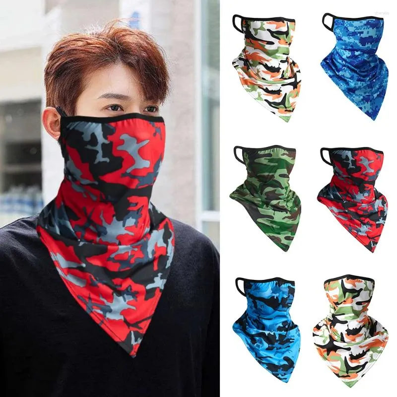 Scarves 2024 Summer Breathable Mesh Face Cover Sport Half Mask UV Protection Triangle Warmer Scarf Headband Men Women