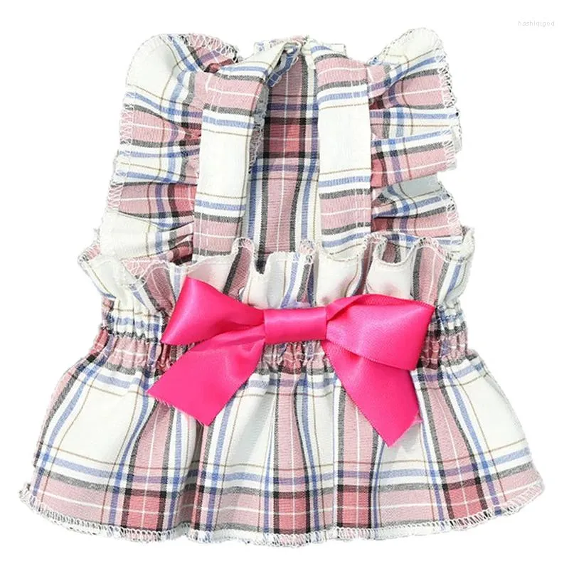 Vêtements de chien Legendog 1pcs jupe pour animaux de compagnie plaid bowknot réglable chaton respirant vêtements de fête princesse robe de mariée XS-XXL