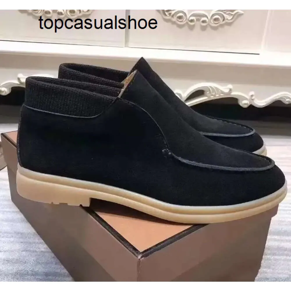 Loro Piano LP Lorospianasl Luxury Slip on Mens Designer High Top Sneaker Sweetskin Geatine Leather Lady Ankle Boot Short Mocassin Plus taille 36-47