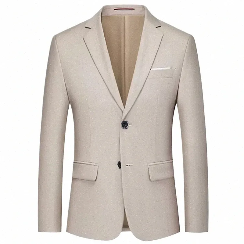 2023 Fi New Men's Casual Busin Suit / Male One Single Butted Dr Blazer Jacket Coat / 10 Color M-6XL K9Hi#