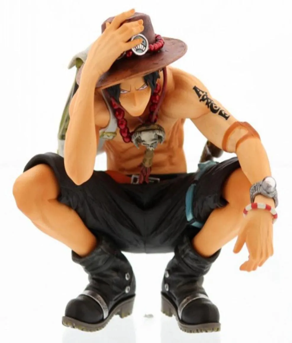 16 cm One Piece Ace Squating ACE PVC Action Figure Toys Collection Modello Doll per bambini Regalo di Natale T2003211341512