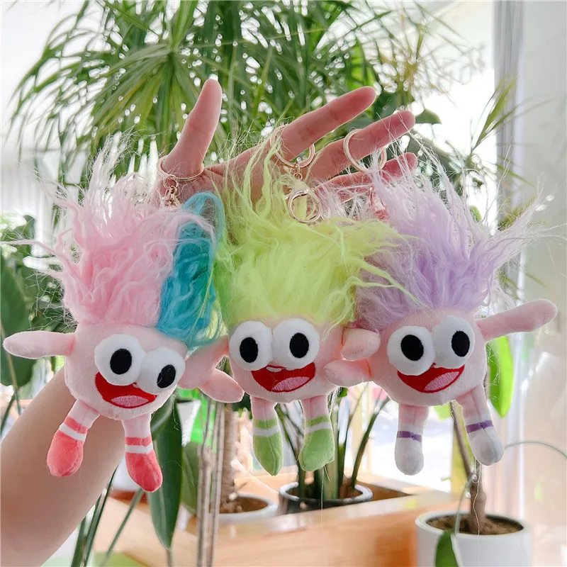 Creative Exophthalmos Doll Funny For Gift Plush Toys Hairstyle Plush Toys Fried Hair Doll