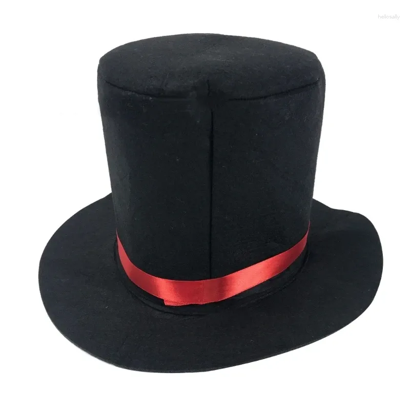 Berretti Mago Cappello a cilindro Nero Eseguito Carnevale Nightclub Bowler Jazz Stage T8NB