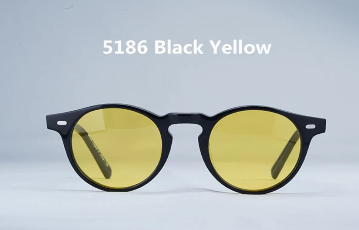 Moda unissex Gregory peck V5186 Óculos de sol azulados Retrovintage redondo Design4523150UV400goggles fullset case OEM outlet8017282