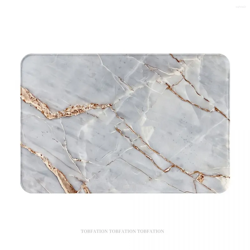 Carpets Non-slip Doormat Grey Golden Line Marble Bath Kitchen Mat Prayer Carpet Home Modern Decor