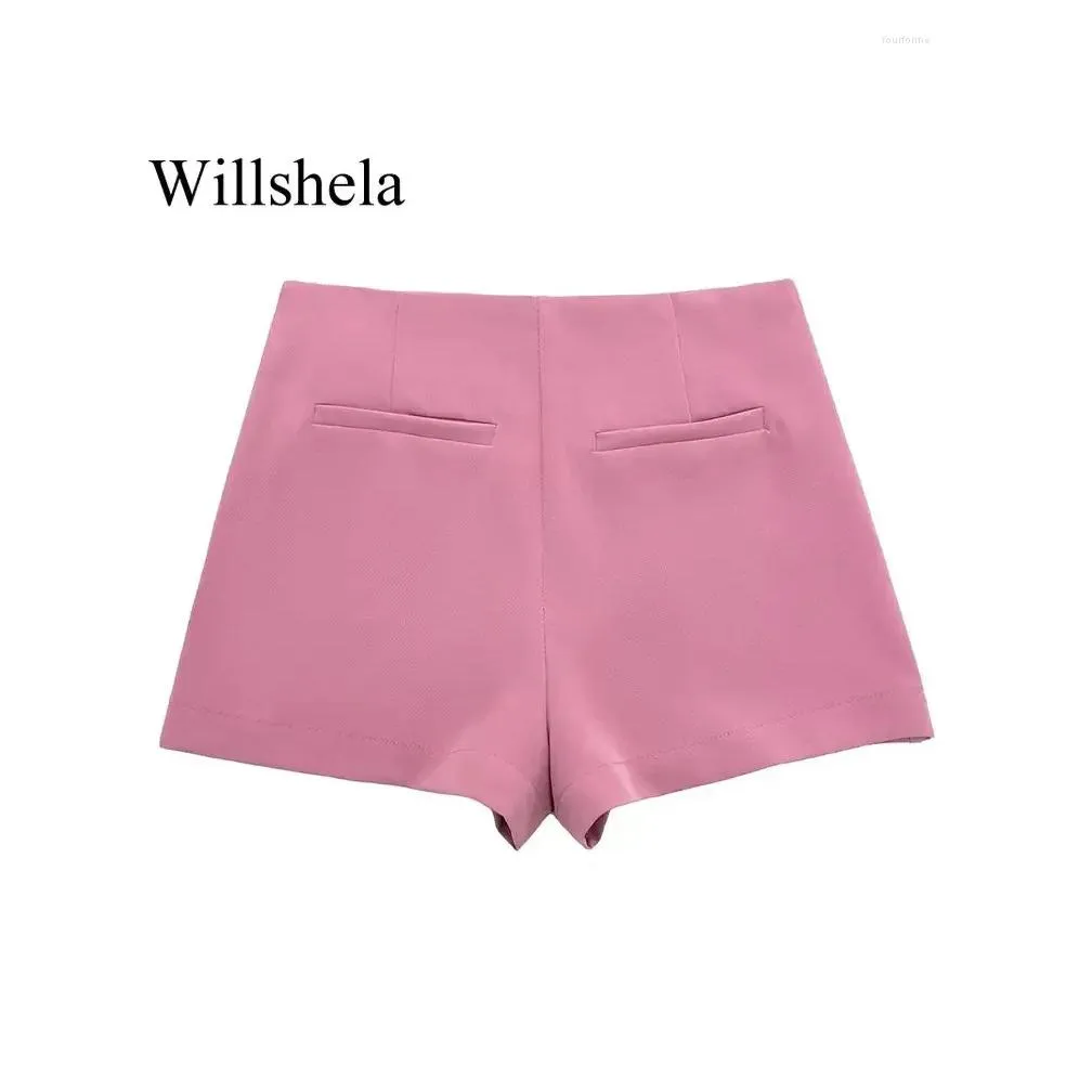 Pantaloncini da donna Donna Moda Donna Solid Cerniera laterale Gonne Vintage Vita alta Donna Chic Lady Drop Delivery Abbigliamento Abbigliamento Otk1R