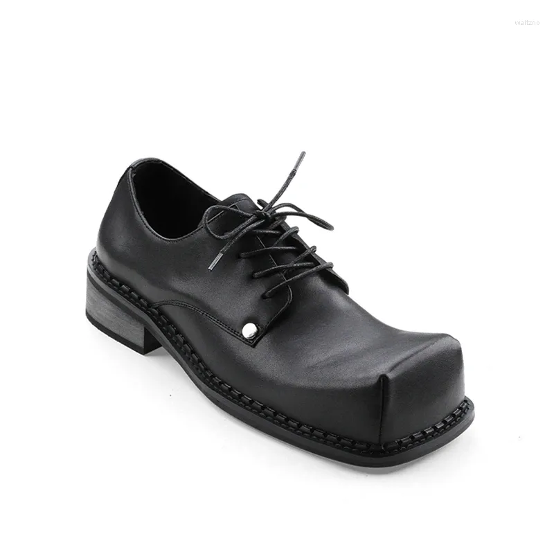 Casual skor iögonfallande! Super Big Square Toe Peculiar Men's Oxfords Ruffian Street Corner Young Guy Special Derby