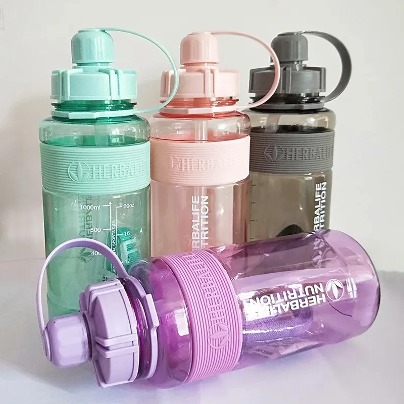 1000ml Nutrition Water Bottle Milk Shake Bottle Straw Bottle Sports Bottle Plastic Space Bottle Kettle Herbalife Bottle