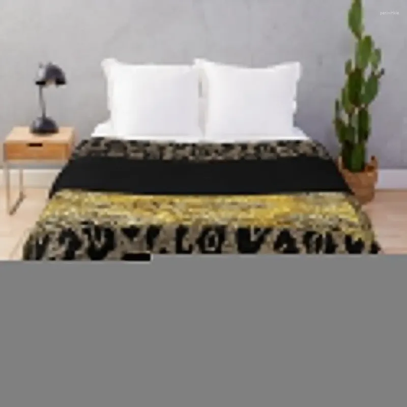 Filtar Animal Print Black and Gold Brown Cheetah Leopard Throw Filt Baby Kid's Quilt Luxury