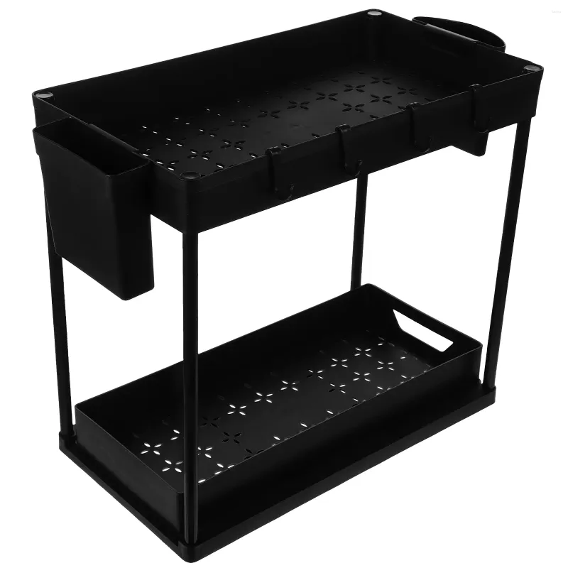 Küche Lagerung Gewürz Rack Gewürz Glas Halter Unter Waschbecken Organizer Doppel-schicht Schrank Schiebe Haushalts Schubladen